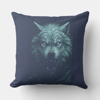 Snow wolf cushion
