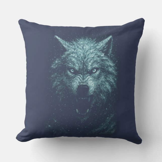Snow wolf cushion (Front)