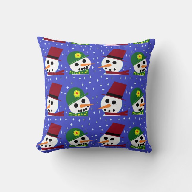 SNOW WOMAN SNOW MAN SNOW PEOPLE PILLOW (Front)