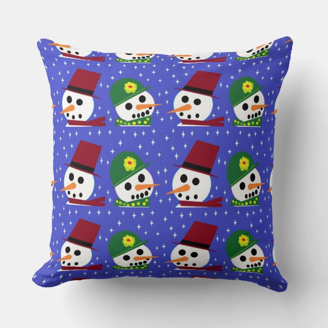 SNOW WOMAN SNOW MAN SNOW PEOPLE PILLOW (Front)
