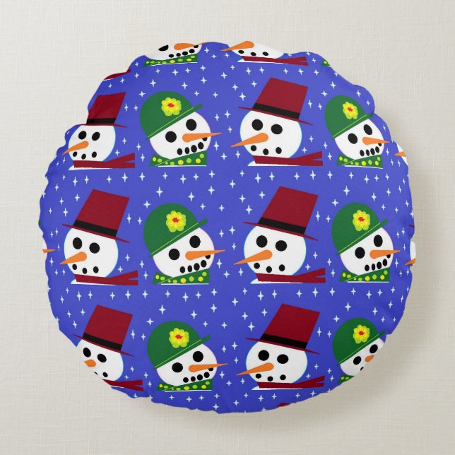 SNOW WOMAN SNOW MAN SNOW PEOPLE PILLOW (Front)