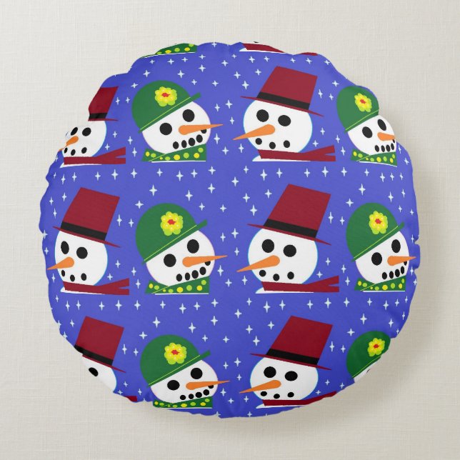 SNOW WOMAN SNOW MAN SNOW PEOPLE PILLOW (Front)