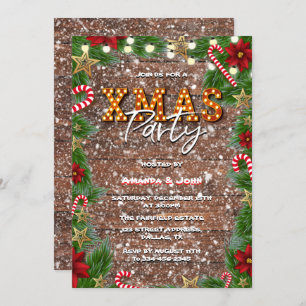Snow Wood Marry Xmas Party Invitation