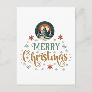 Snow Xmas Christmas Globe Holiday Postcard