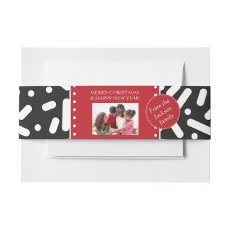 Snow Xmas Stationary and Gifts Invitation Belly Band