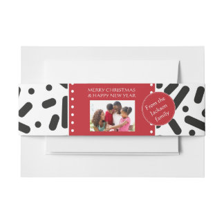 Snow Xmas Stationary and Gifts Invitation Belly Band