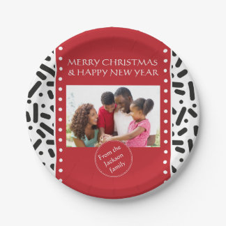 Snow Xmas Stationary and Gifts Paper Plate