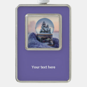 Snowball Christmas tree winter snowfall  Silver Plated Framed Ornament