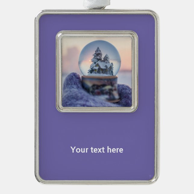 Snowball Christmas tree winter snowfall  Silver Plated Framed Ornament (Front)