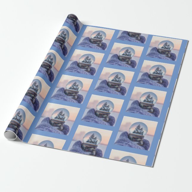 Snowball Christmas tree winter snowfall  Wrapping Paper (Unrolled)