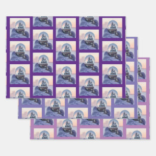 Snowball Christmas tree winter snowfall Wrapping Paper Sheet