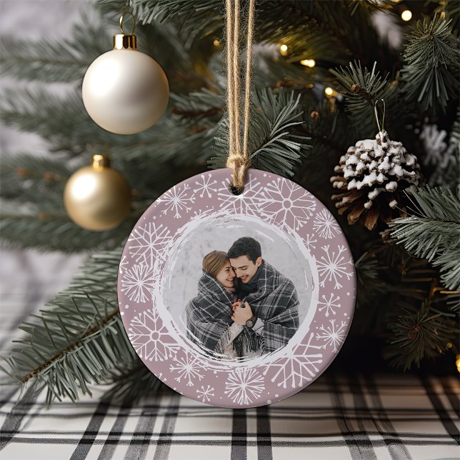 Snowball | Double Sided Name & Year Photo Ceramic Tree Decoration (Creator Uploaded)