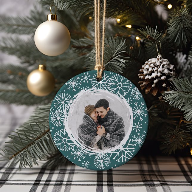 Snowball | Double Sided Name & Year Photo Ceramic Tree Decoration (Creator Uploaded)