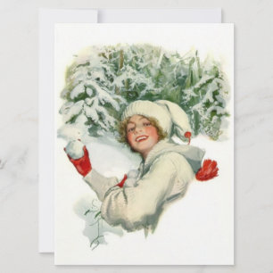 Snowball Fight (by Harrison Fisher) Card