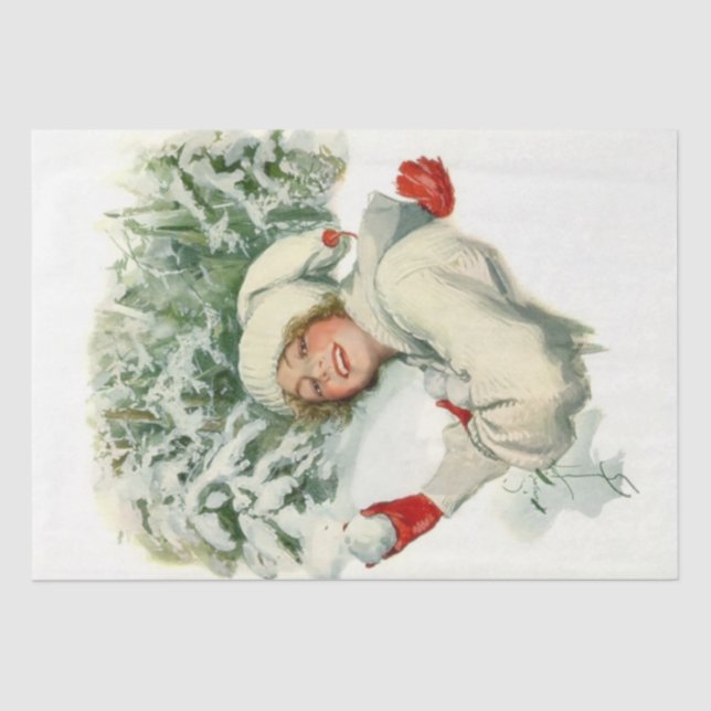 Snowball Fight (by Harrison Fisher) Tissue Paper (Front)