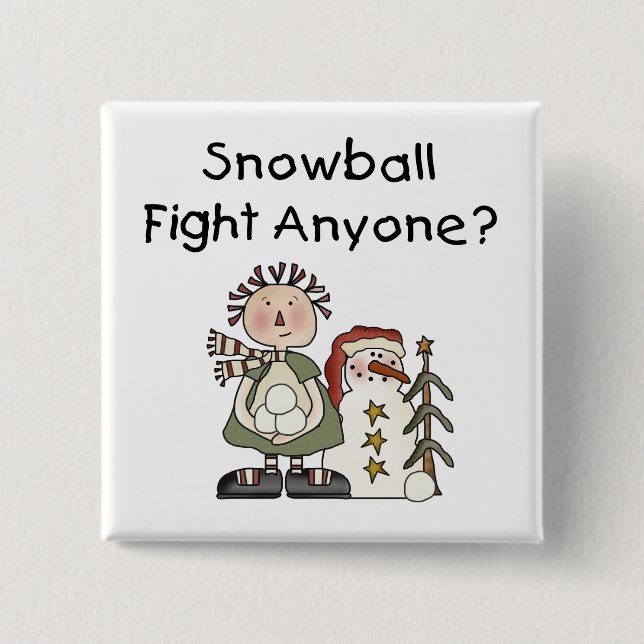 Snowball Fight Tshirts and Gifts 15 Cm Square Badge (Front)