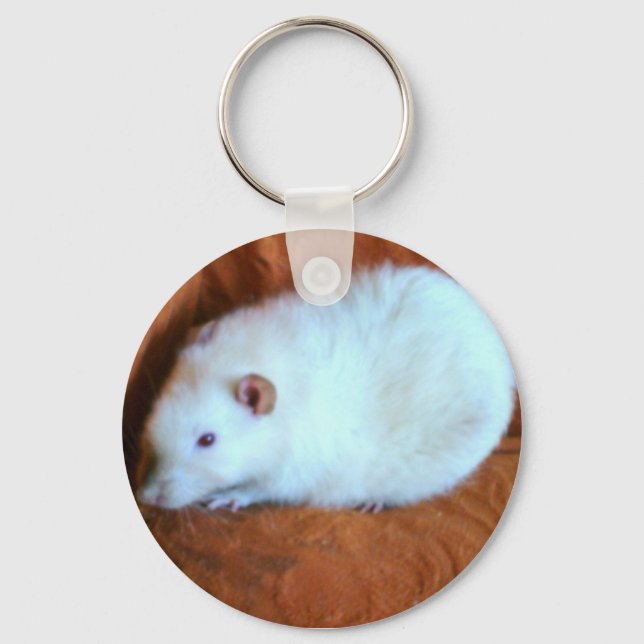 Snowball White Rat Keychain (Front)