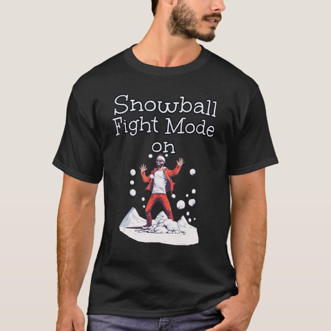 Snowballer with Tracksuit in Snowball Fight Mode f T-Shirt (Front)
