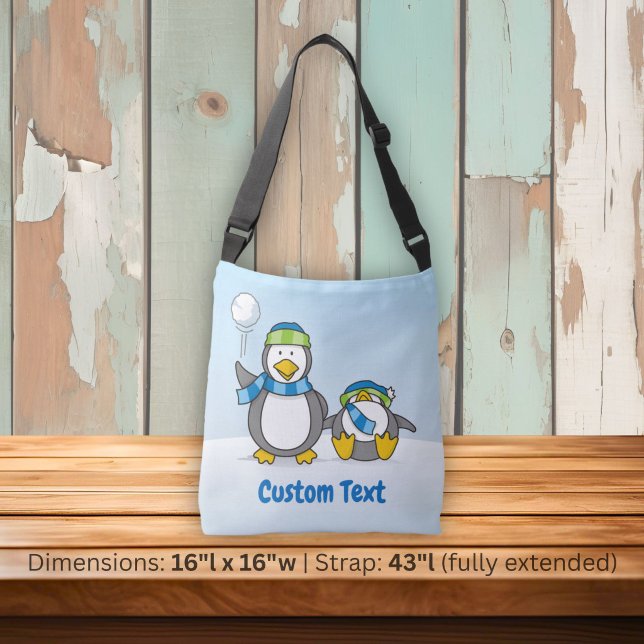 Snowballing penguins crossbody bag (Creator Uploaded)