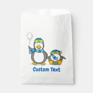 Snowballing penguins favour bag