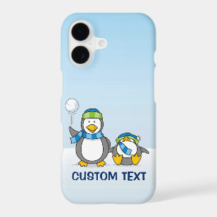Snowballing Penguins iPhone Case