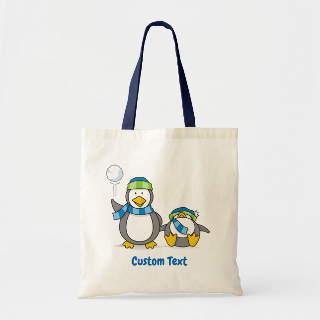 Snowballing penguins tote bag (Front)