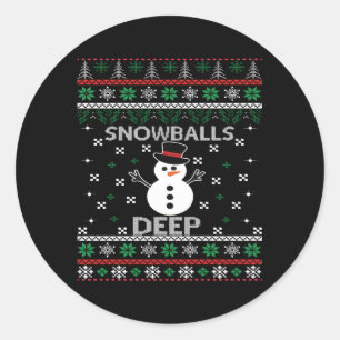 Snowballs Deep Snow Classic Round Sticker