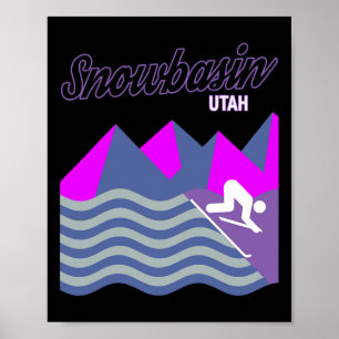Snowbasin Sun Valley Utah Usa Ski Resort Snowboard Poster