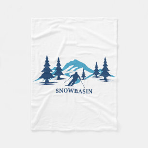 Snowbasin Utah Ski Resort Skiing Skier  Fleece Blanket