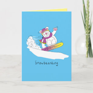 Snowbearding - Snowboarding Bear Greeting Card