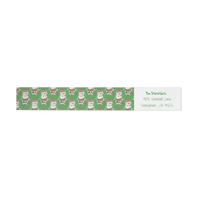 Snowbell Christmas personalised wraparound label (Individual)