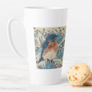 Snowberry Bluebird Candle Latte Mug