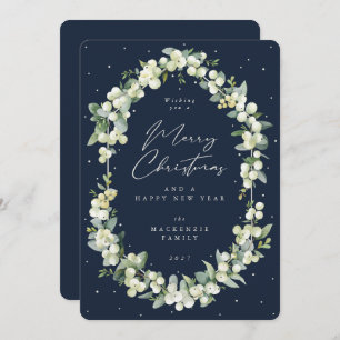 Snowberry+Eucalyptus Botanical Frame Christmas Holiday Card