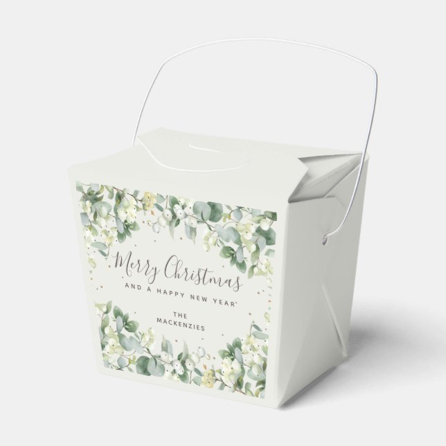 Snowberry + Eucalyptus Christmas Holiday Favour Bo Favour Box (Front Side)