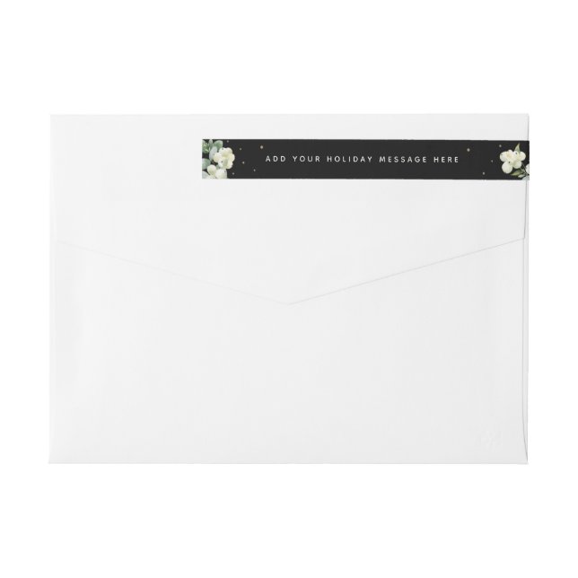Snowberry + Eucalyptus Holiday Return Address Wrap Around Label (Back)
