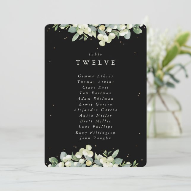 Snowberry+Eucalyptus Table Number Seating Card (Standing Front)