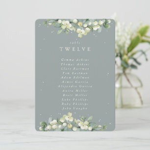 Snowberry+Eucalyptus Table Number Seating Card
