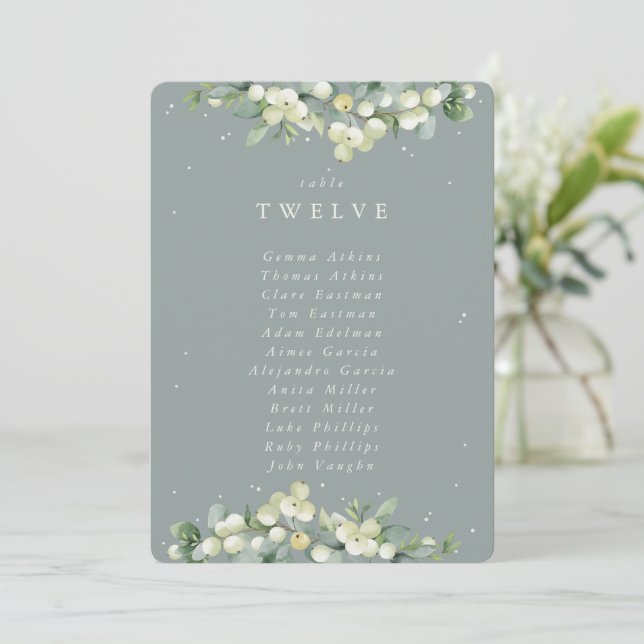 Snowberry+Eucalyptus Table Number Seating Card (Standing Front)