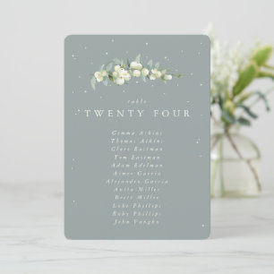 Snowberry+Eucalyptus Table Number Seating Card