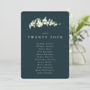 Snowberry+Eucalyptus Table Number Seating Card