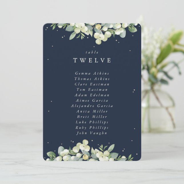 Snowberry+Eucalyptus Table Number Seating Card (Standing Front)