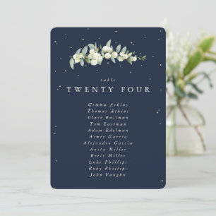 Snowberry+Eucalyptus Table Number Seating Card