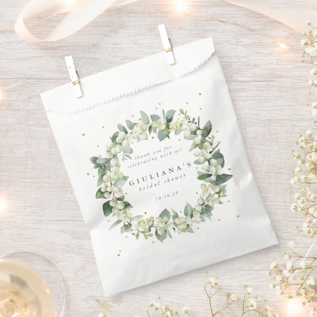 Snowberry+Eucalyptus Winter Bridal Shower Favour Bags (Clipped)