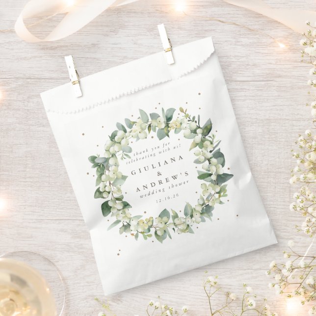 Snowberry+Eucalyptus Winter Wedding Shower Favour Bags (Clipped)