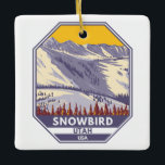 Snowbird Ski Area Winter Utah Ceramic Ornament<br><div class="desc">Snowbird Winter art design showcasing the winter landscape.</div>