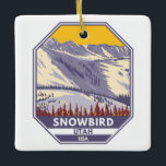 Snowbird Ski Area Winter Utah Ceramic Ornament<br><div class="desc">Snowbird Winter art design showcasing the winter landscape.</div>