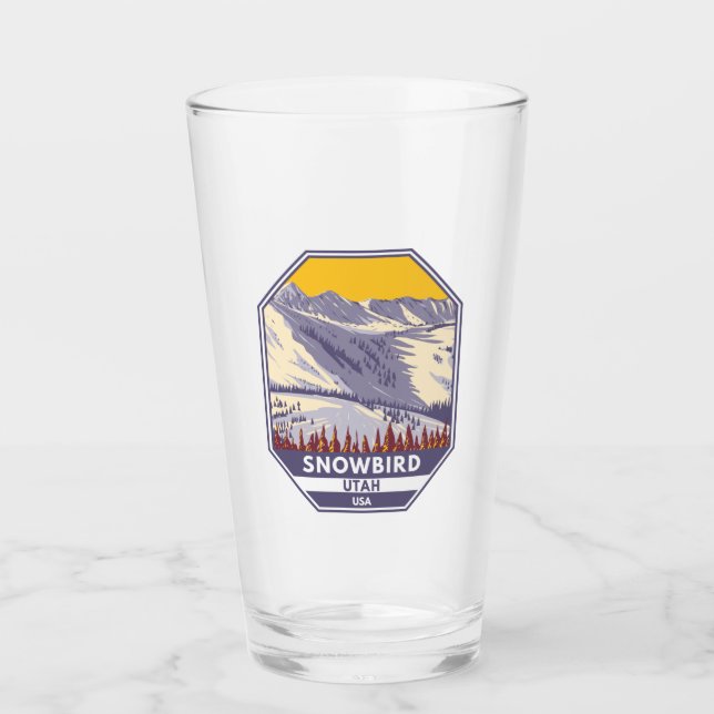 Snowbird Ski Area Winter Utah Glass (Front)