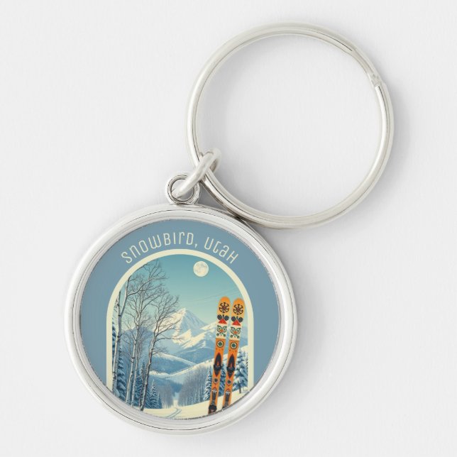 Snowbird Utah Rocky Mountains ski souvenir  Key Ring (Front)