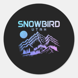 Snowbird Utah Ski Winter Sports Skiing Skier Classic Round Sticker