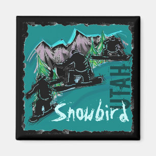 Snowbird Utah snowboard magnet